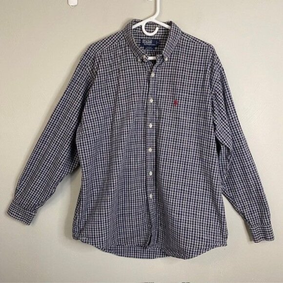 VTG Polo Ralph Lauren Blake Size XXL Men's Plaid Heavy Cotton Button Up Shirt - Picture 1 of 10